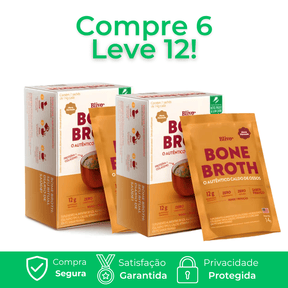 Bone Broth 7 Sachês 84g - Caldo Para Dores Articulares, Mobilidade e Rejuvenescimento